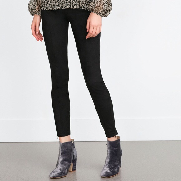 Zara Pants - Zara Suede Leggings with Side & Ankle Zipper Zara Pants - Zara Suede Leggings with Side & Ankle Zipper
